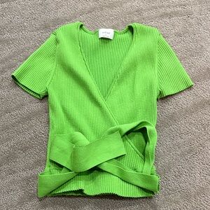 Wilfred Bright Green Ribbed Top